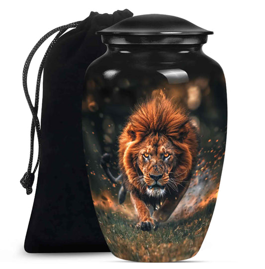 Lion Theme Large Urn 10 Inch