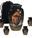 Lion Theme Large Urn With 4 Keepsake Urn