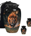 Lion Theme Large Urn With 2 Keepsake Urn