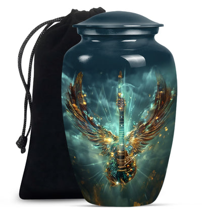 Guitar Theme Large Urn 10 Inch