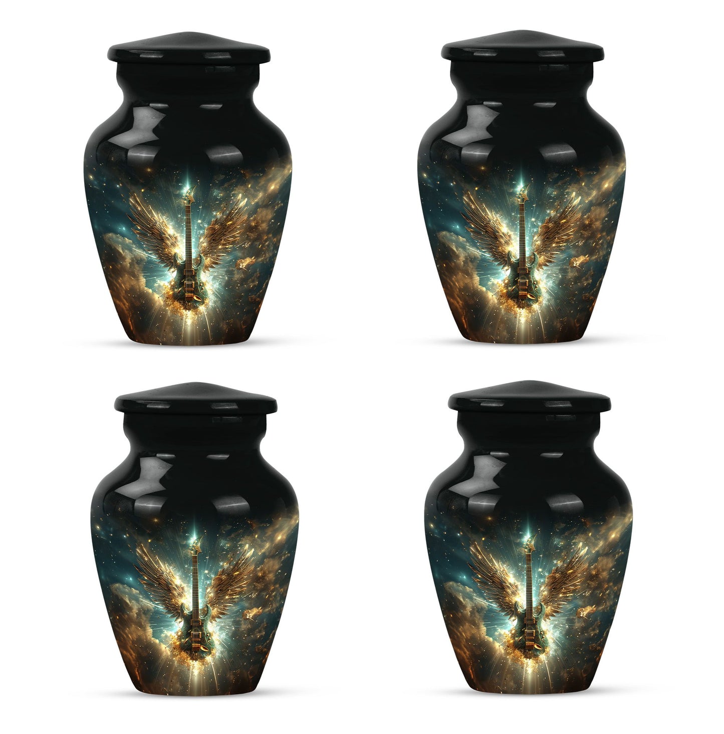 Guitar Theme 3 Inch Keepsake Pack of 4