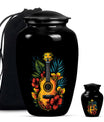 Guitar Theme Large Urn With 1 Keepsake Urn