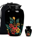 Guitar Theme Large Urn With 1 Keepsake Urn