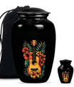 Guitar Theme Large Urn With 1 Keepsake Urn