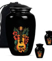 Guitar Theme Large Urn With 2 Keepsake Urn