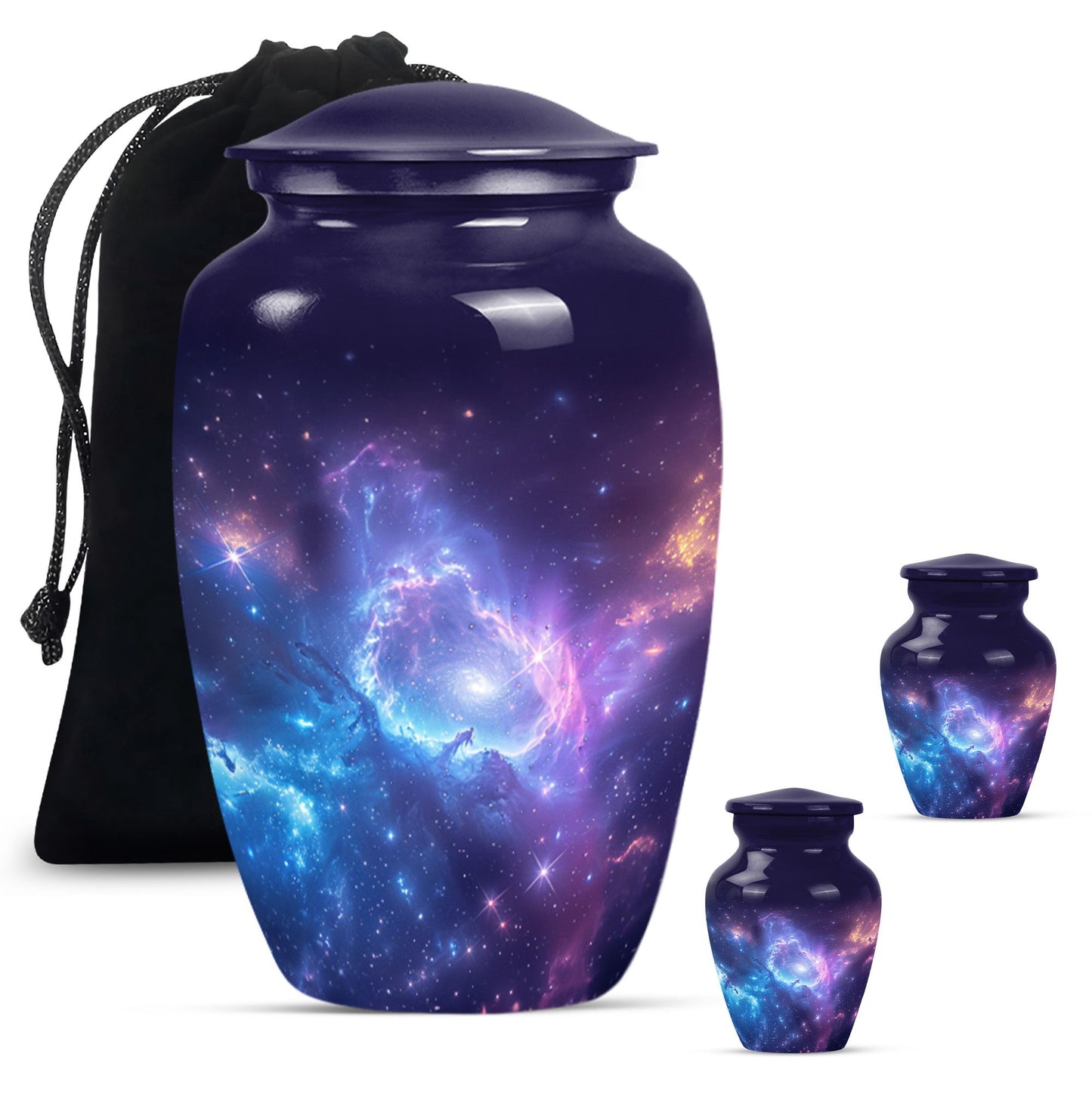 Galaxy Theme Large Urn With 2 Keepsake Urn