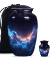 Galaxy Theme Large Urn With 1 Keepsake Urn