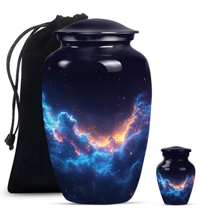 Galaxy Theme Large Urn With 1 Keepsake Urn