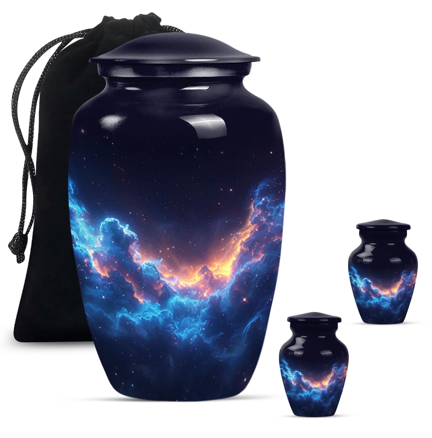 Galaxy Theme Large Urn With 2 Keepsake Urn