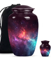 Galaxy Theme Large Urn With 1 Keepsake Urn