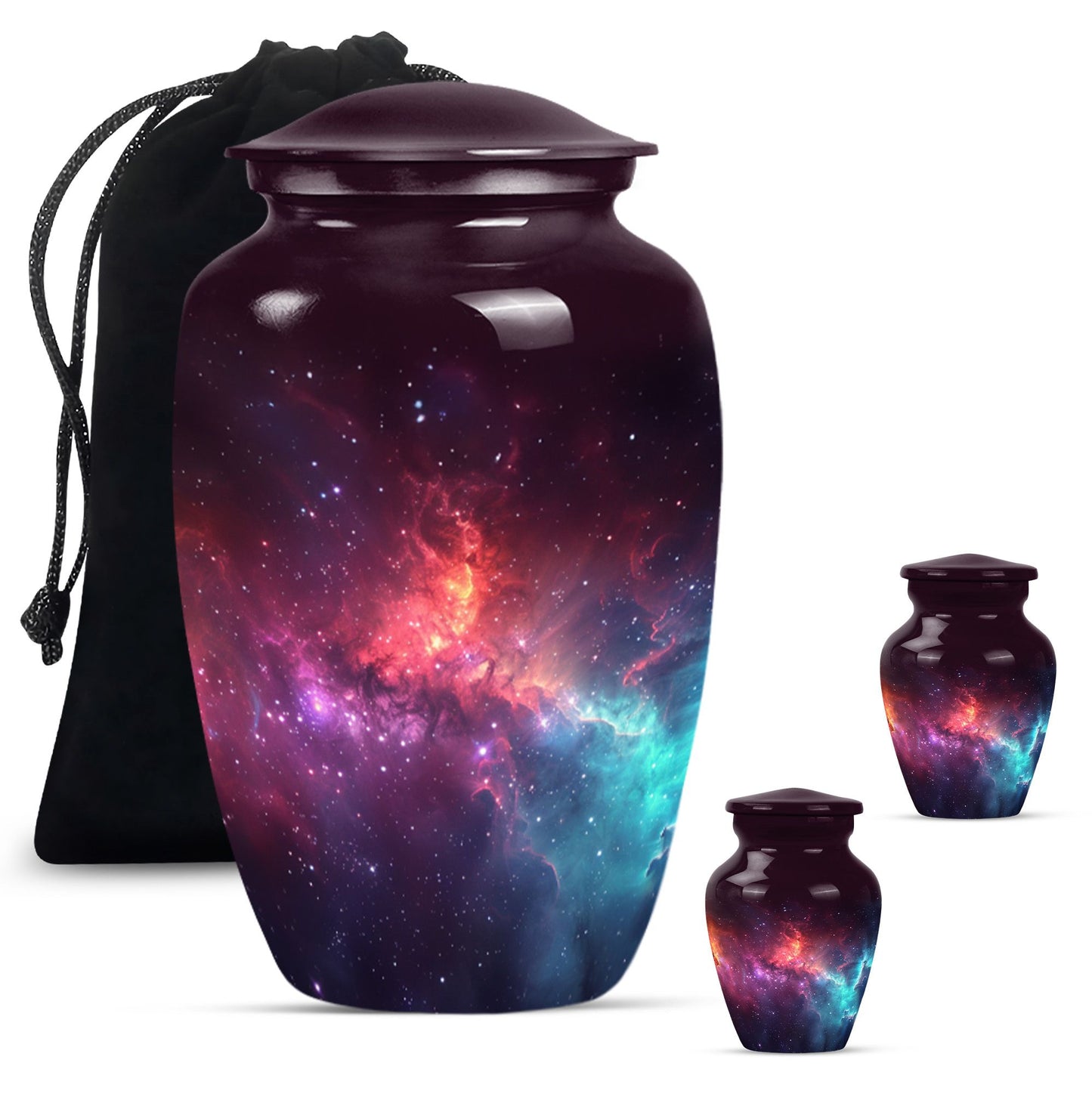 Galaxy Theme Large Urn With 2 Keepsake Urn