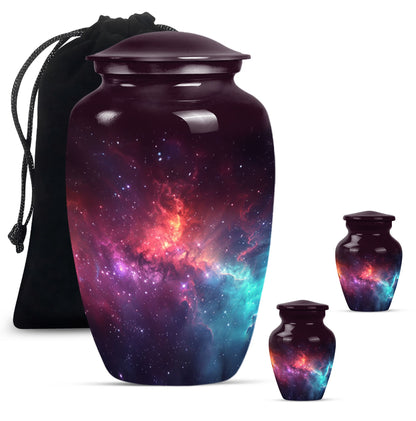 Galaxy Theme Large Urn With 2 Keepsake Urn
