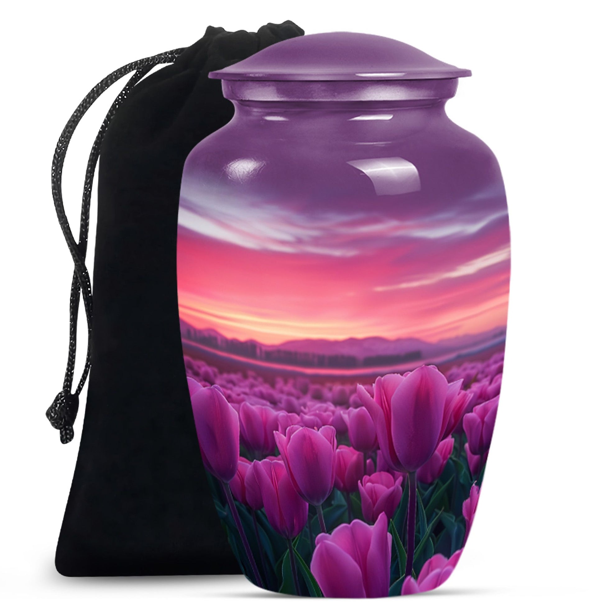 Tulips Theme Large Urn 10 Inch