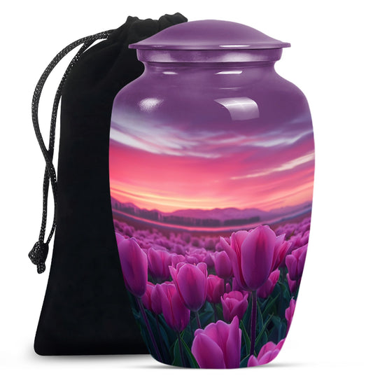Tulips Theme Large Urn 10 Inch