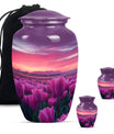 Tulips Theme Large Urn With 2 Keepsake Urn