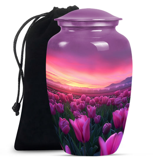 Tulips Theme Large Urn 10 Inch