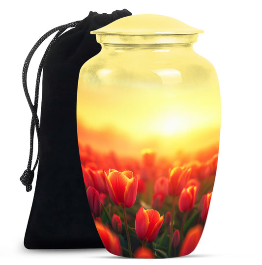Tulips Theme Large Urn 10 Inch