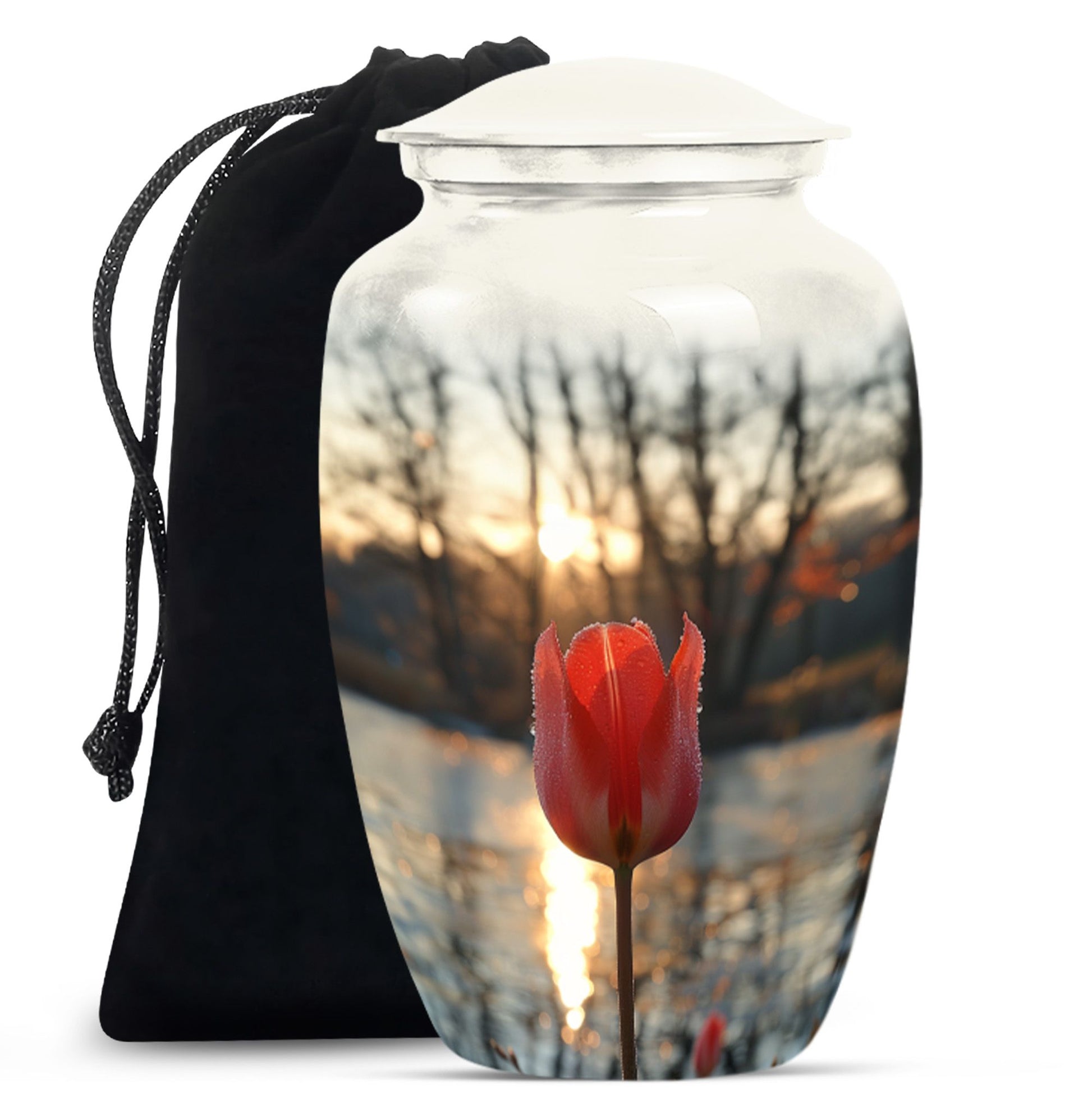 Tulips Theme Large Urn 10 Inch