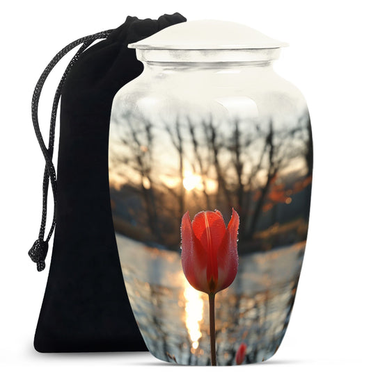 Tulips Theme Large Urn 10 Inch