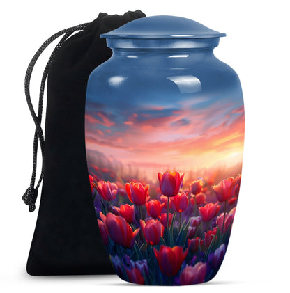 Tulips Theme Large Urn 10 Inch