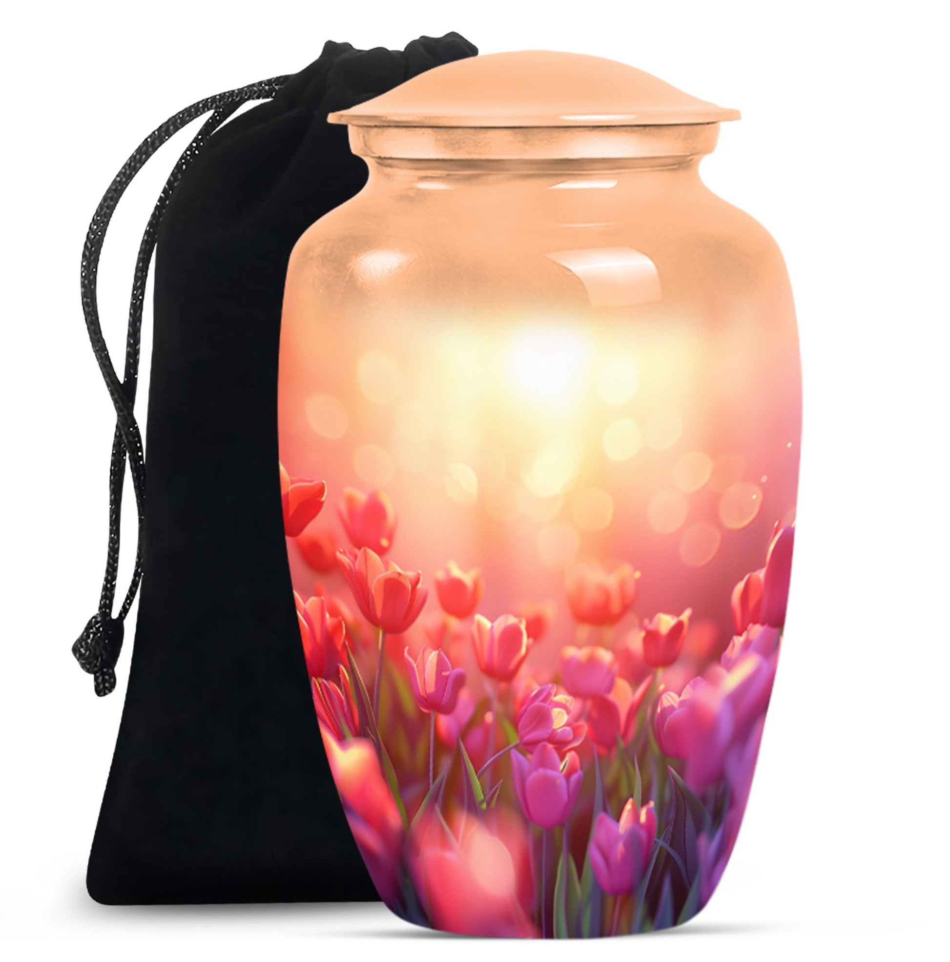 Tulips Theme Large Urn 10 Inch