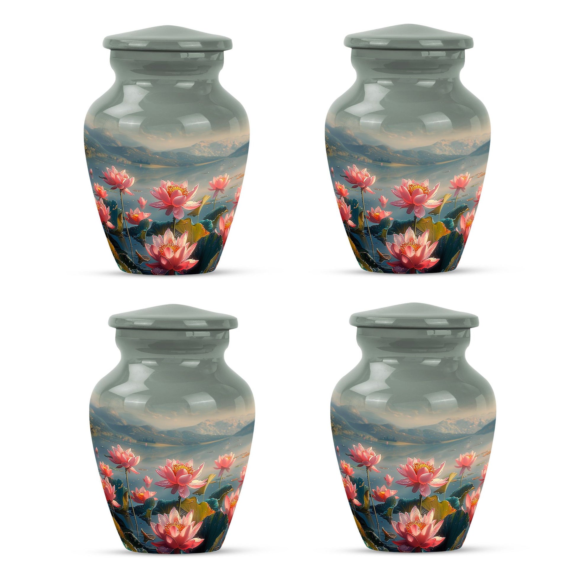 Lotus Theme 3 Inch Keepsake Pack of 4