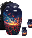 Lily Theme Large Urn With 2 Keepsake Urn