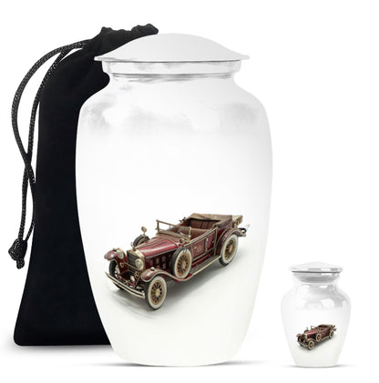Car Theme Large Urn With 1 Keepsake Urn