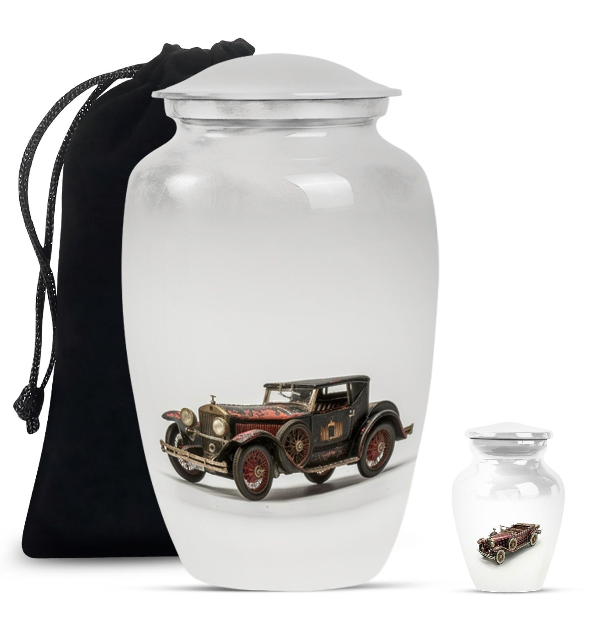 Car Theme Large Urn With 1 Keepsake Urn