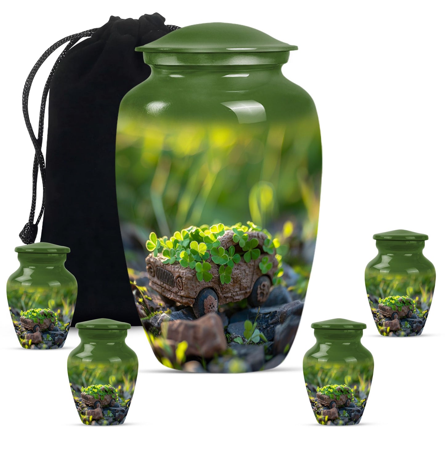 Car Theme Large Urn With 4 Keepsake Urn