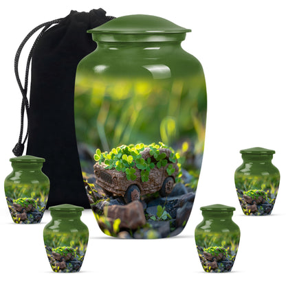 Car Theme Large Urn With 4 Keepsake Urn