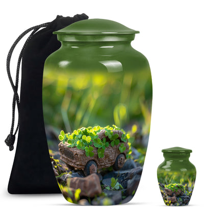 Car Theme Large Urn With 1 Keepsake Urn