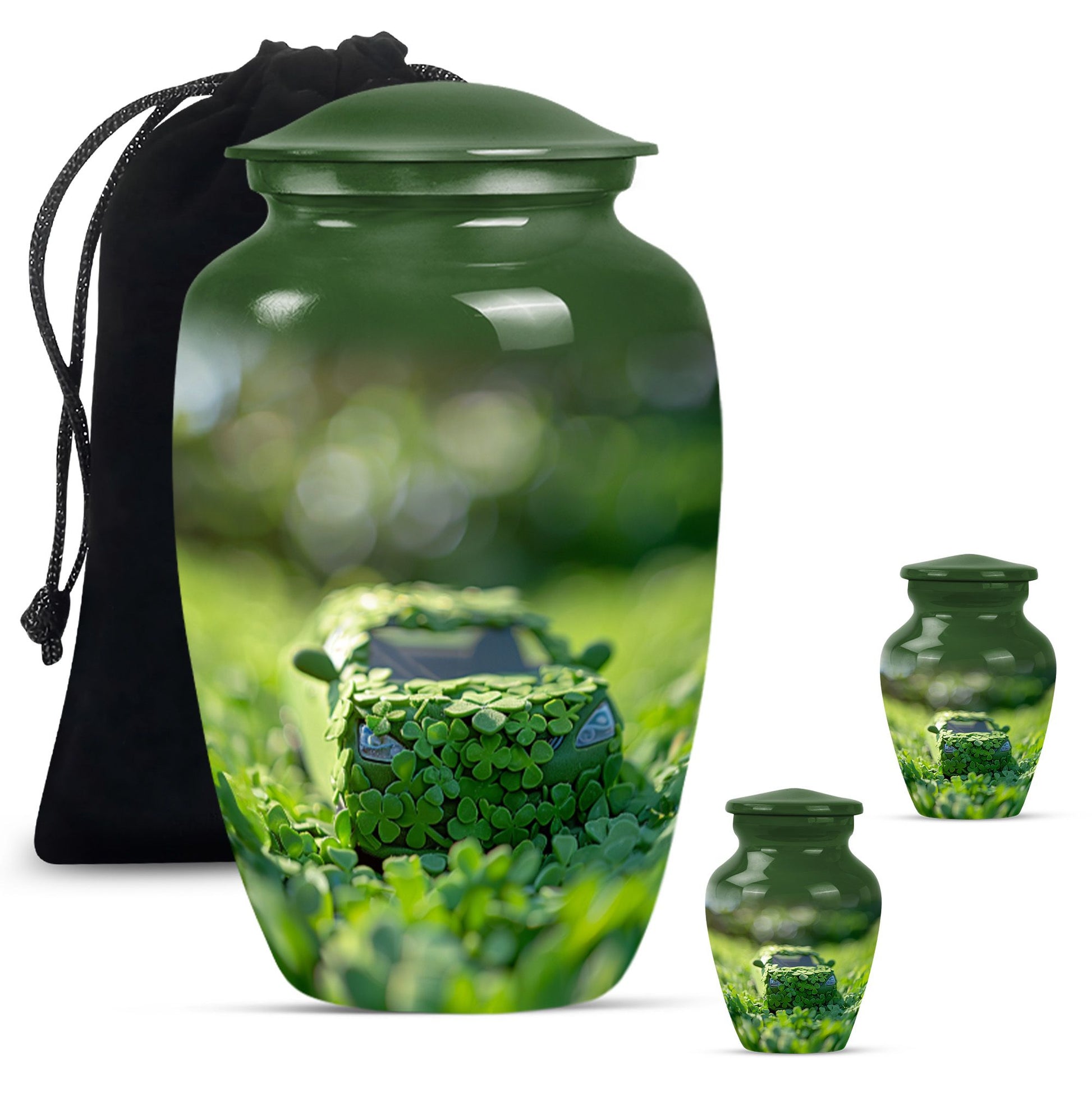 Car Theme Large Urn With 2 Keepsake Urn