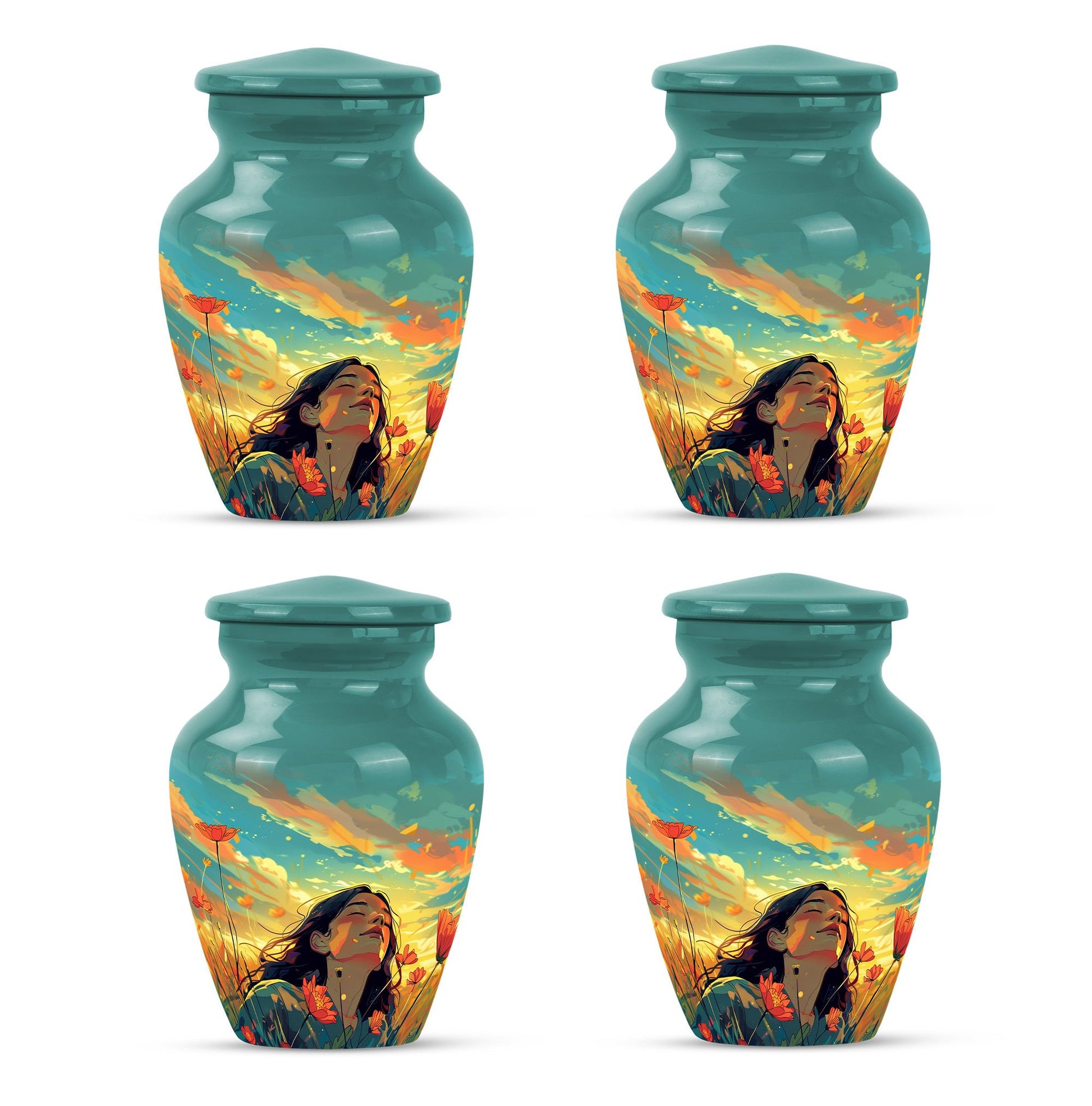 Flower Theme 3 Inch Keepsake Pack of 4