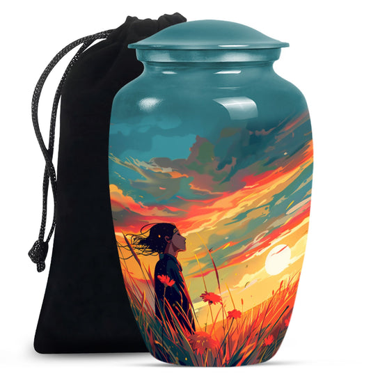 Flower Theme Large Urn 10 Inch