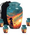 Flower Theme Large Urn With 4 Keepsake Urn