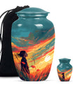 Flower Theme Large Urn With 1 Keepsake Urn
