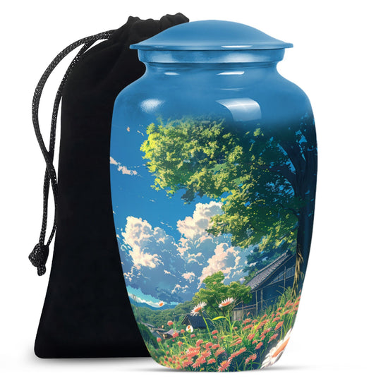 Flower Theme Large Urn 10 Inch