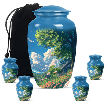Large Urn With 4 Keepsake Urn