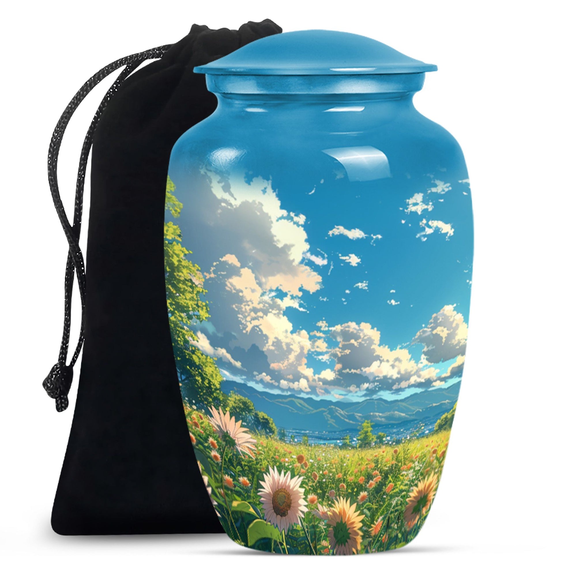Flower Theme Large Urn 10 Inch