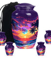 Sunset Theme Large Urn With 4 Keepsake Urn
