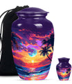 Sunset Theme Large Urn With 1 Keepsake Urn