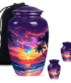 Sunset Theme Large Urn With 2 Keepsake Urn