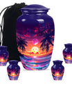 Sunset Theme Large Urn With 4 Keepsake Urn
