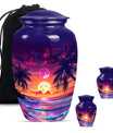 Sunset Theme Large Urn With 2 Keepsake Urn