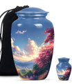 Sunset Theme Large Urn With 1 Keepsake Urn