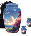 Sunset Theme Large Urn With 2 Keepsake Urn