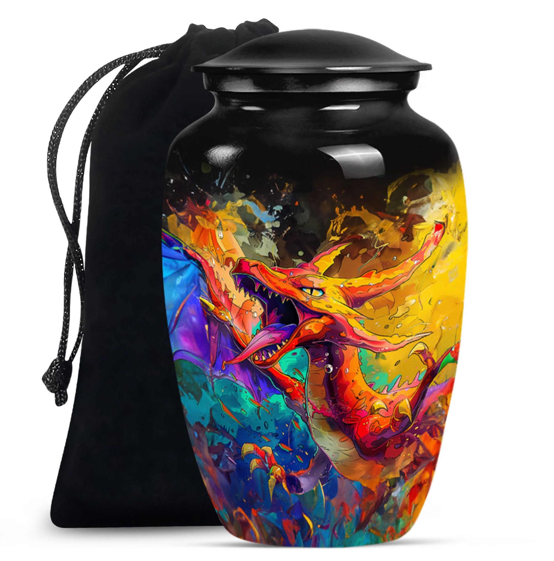 Dragon Theme Large Urn 10 Inch