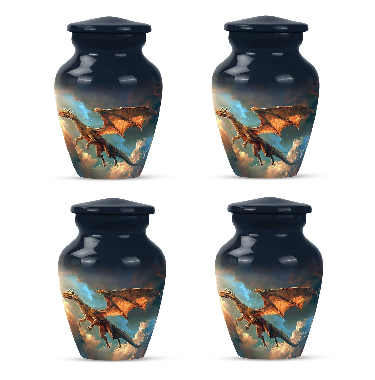 Dragon Theme 3 Inch Keepsake Pack of 4