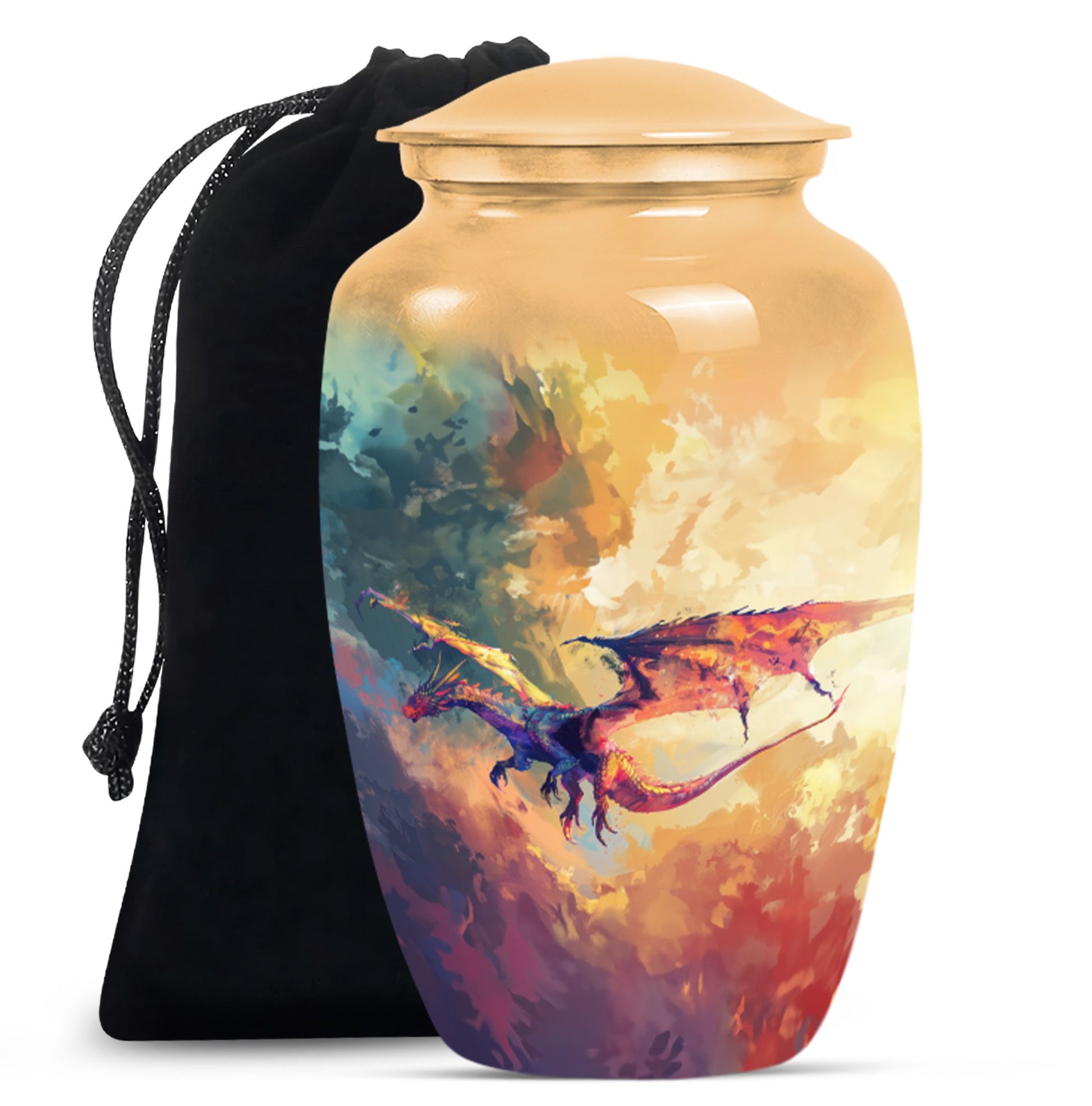 Dragon Theme Large Urn 10 Inch